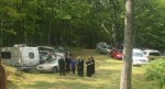 The bridal party getting ready to come up the aisle