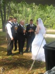 Bridal party before the toasts