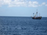 A replica of a pirate ship in Grand Cayman