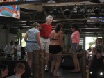 Phil dancing with some pretty um...un-attractive women at Margaritaville