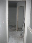 Doorway into master bedroom; one walk-in closet on right