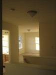 Ceiling and bathroom lights, and smoke detectors installed