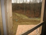 Backyard woods from bedroom window (diamond kitchen area roof below)