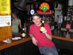 Dan and his Shiner Bock (we drained the bar of all their Bock).