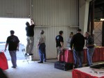Preparing for the move of the checkmate booth.