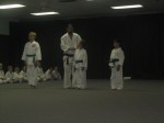 Green belts getting purple belts (Jordan is in the middle)