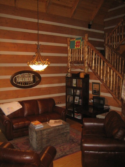 Living room and staircase to the loft