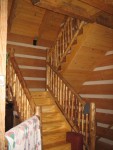Stairs up to the loft