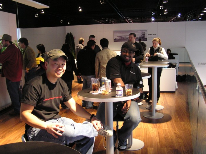 Khanh and Courtney of JayRacing.com in the BMW Lounge