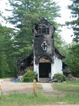 An Episcopal church that some teenagers burnt down in Schroon Lake