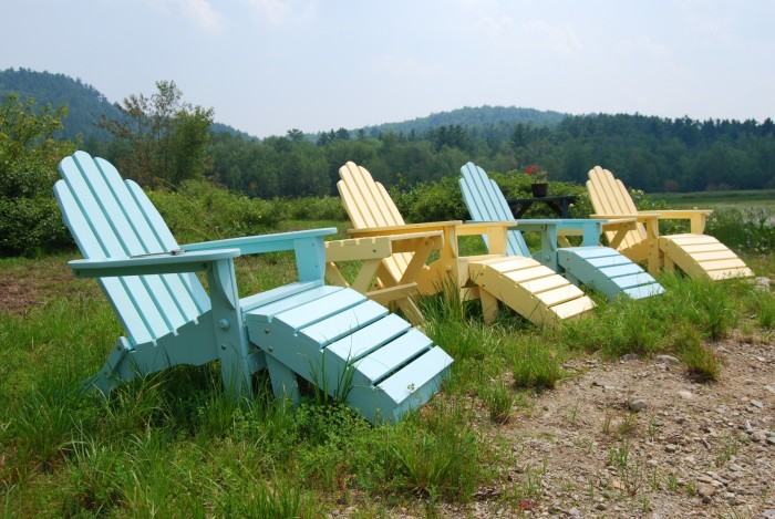Adirondack chairs by the beach