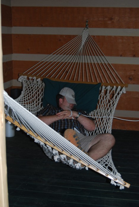 Paul taking a snooze on the hammock