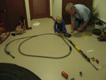 Sean and Opa playing with Opa's old train set.  Uncle Brian was not pleased to hear about this activity :)