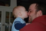 Sean always kisses Paul on the nose because it's one of the only non-scratchy places on his face :-)