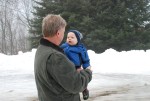 Sean and Opa doing manly things outside in the snow