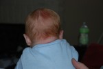 I love the back of his little head...look at all that hair!