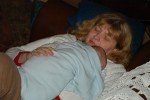 Taking a nap with Great Aunt Laurie