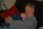 Sean snoozing with his Opa Heinz