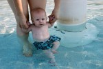 Sean loved to walk around in the water; it was the perfect depth for him!