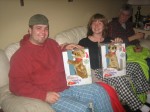 And now, the gag gifts.  Paul and Brian both bought humping dogs.  Diana and Paul both picked one