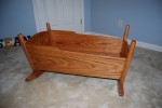 Paul's dad, Lary, handmade this cradle for Little Sean.  It's from the same pattern that he made for Paul and Sean when they were born!