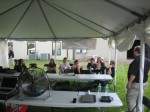 Dan (outside tent, left), Joana, Patty, Gina, Cristi, Gail, Debbie, Roger (not facing camera), Willie, and JC.