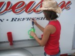 Beer Booth Babe filling my Bud Light.