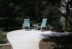 The new patio with two new chairs and table