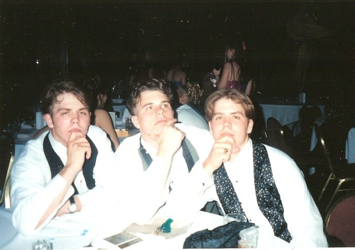 Paul, Tim Tuttle, Sean in deep prom thought.